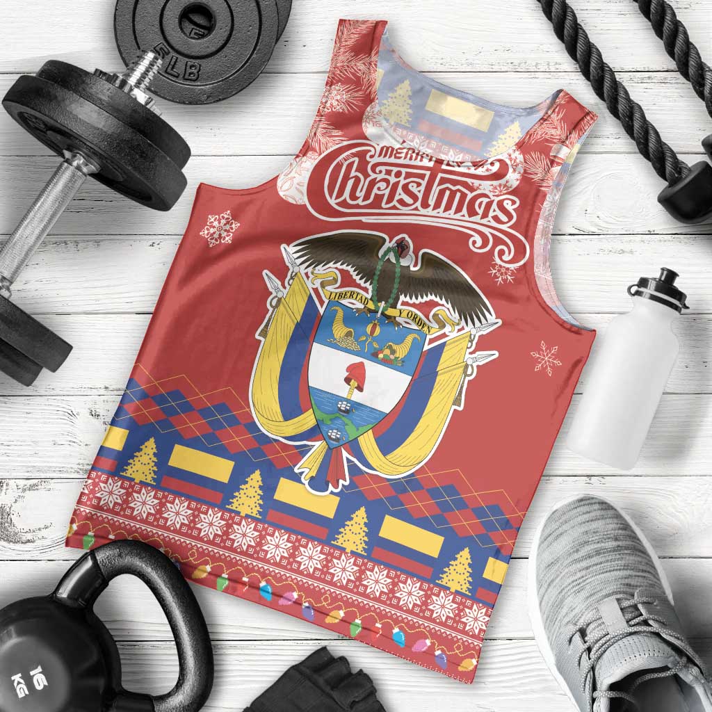 Colombia Christmas Men Tank Top Libertad y Orden With Feliz Navidad - Wonder Print Shop