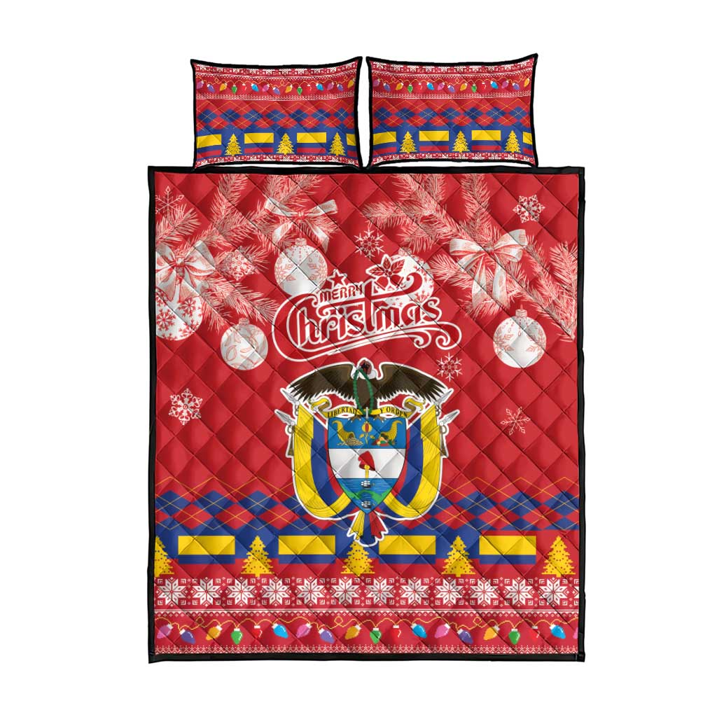 Colombia Christmas Quilt Bed Set Libertad y Orden With Feliz Navidad - Wonder Print Shop