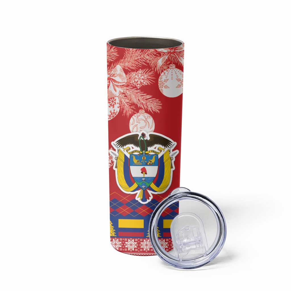 Colombia Christmas Skinny Tumbler Libertad y Orden With Feliz Navidad - Wonder Print Shop