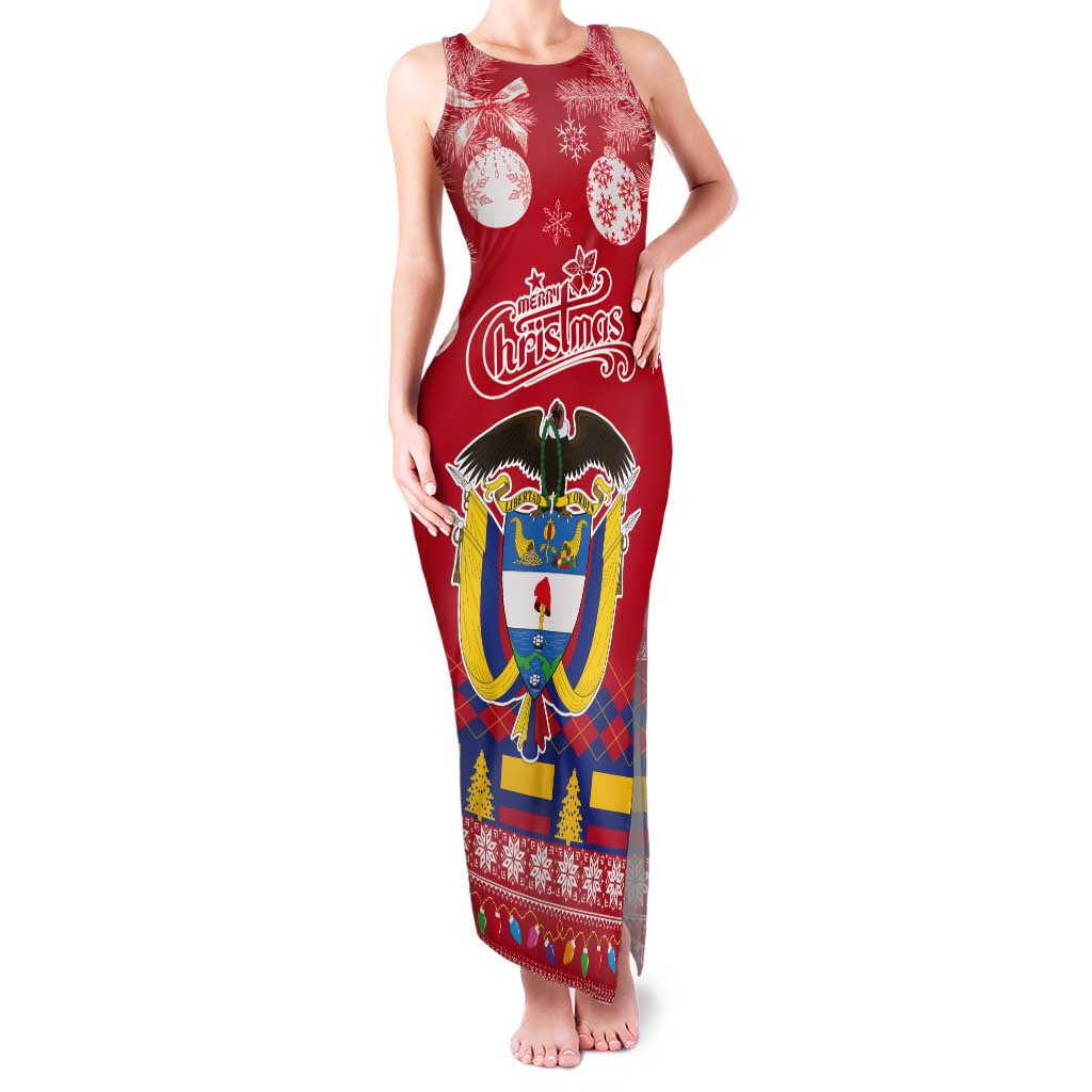 Colombia Christmas Tank Maxi Dress Libertad y Orden With Feliz Navidad - Wonder Print Shop