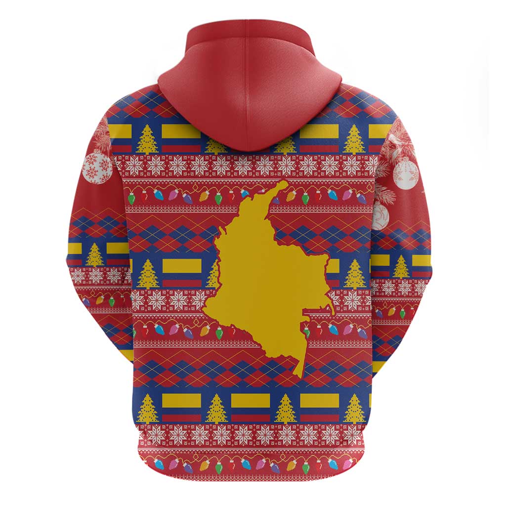 Colombia Christmas Zip Hoodie Libertad y Orden With Feliz Navidad - Wonder Print Shop
