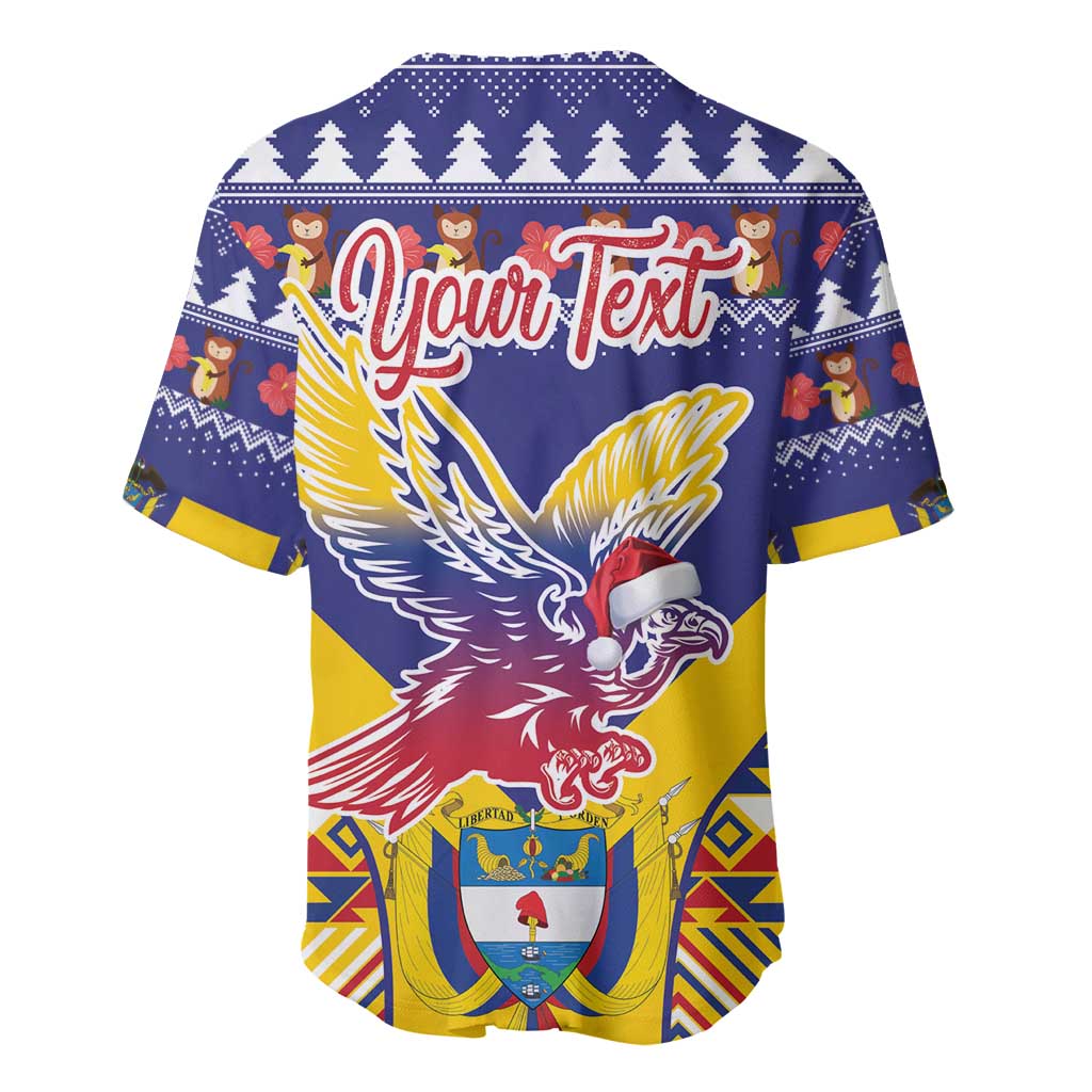 Personalized Colombia Christmas Baseball Jersey Andean Condor With Seamless Pattern - Wonder Print Shop