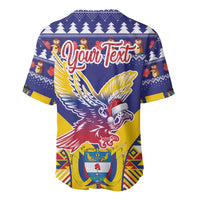Personalized Colombia Christmas Baseball Jersey Andean Condor With Seamless Pattern - Wonder Print Shop