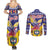 Personalized Colombia Christmas Couples Matching Summer Maxi Dress and Long Sleeve Button Shirt Andean Condor With Seamless Pattern - Wonder Print Shop