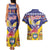 Personalized Colombia Christmas Couples Matching Tank Maxi Dress and Hawaiian Shirt Andean Condor With Seamless Pattern - Wonder Print Shop