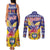 Personalized Colombia Christmas Couples Matching Tank Maxi Dress and Long Sleeve Button Shirt Andean Condor With Seamless Pattern - Wonder Print Shop