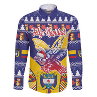 Personalized Colombia Christmas Family Matching Mermaid Dress and Hawaiian Shirt Andean Condor With Seamless Pattern - Wonder Print Shop