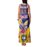 Personalized Colombia Christmas Family Matching Tank Maxi Dress and Hawaiian Shirt Andean Condor With Seamless Pattern - Wonder Print Shop