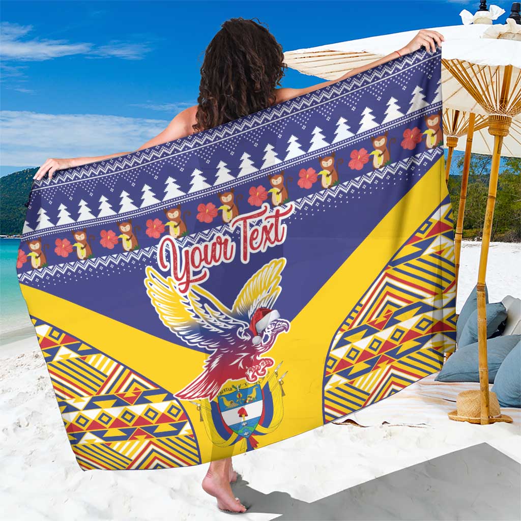 Personalized Colombia Christmas Sarong Andean Condor With Seamless Pattern - Wonder Print Shop