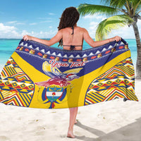 Personalized Colombia Christmas Sarong Andean Condor With Seamless Pattern - Wonder Print Shop