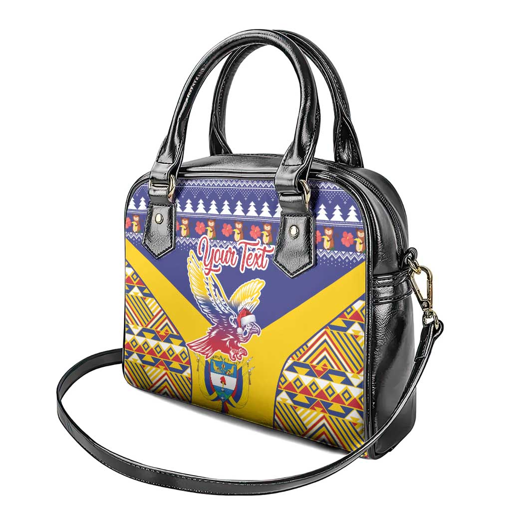 Personalized Colombia Christmas Shoulder Handbag Andean Condor With Seamless Pattern