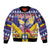 Personalized Colombia Christmas Sleeve Zip Bomber Jacket Andean Condor With Seamless Pattern - Wonder Print Shop