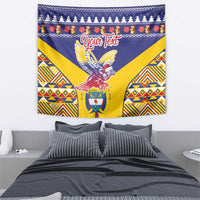 Personalized Colombia Christmas Tapestry Andean Condor With Seamless Pattern - Wonder Print Shop