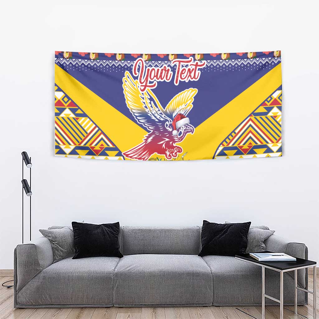 Personalized Colombia Christmas Tapestry Andean Condor With Seamless Pattern - Wonder Print Shop