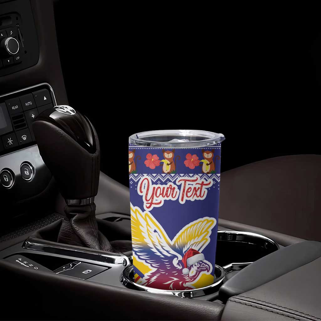 Personalized Colombia Christmas Tumbler Cup Andean Condor With Seamless Pattern - Wonder Print Shop