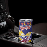 Personalized Colombia Christmas Tumbler Cup Andean Condor With Seamless Pattern - Wonder Print Shop