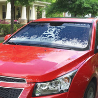 Finland Christmas Hannunvaakuna Auto Sun Shade Hyvaa Joulua Nordic Snow Lion Blue Version - Wonder Print Shop