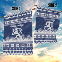 Finland Christmas Hannunvaakuna Garden Flag Hyvaa Joulua Nordic Snow Lion Blue Version - Wonder Print Shop