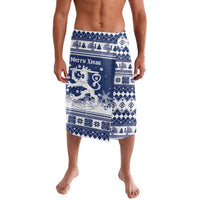 Finland Christmas Hannunvaakuna Lavalava Hyvaa Joulua Nordic Snow Lion Blue Version - Wonder Print Shop