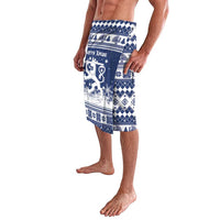 Finland Christmas Hannunvaakuna Lavalava Hyvaa Joulua Nordic Snow Lion Blue Version - Wonder Print Shop