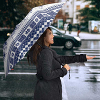 Finland Christmas Hannunvaakuna Umbrella Hyvaa Joulua Nordic Snow Lion Blue Version - Wonder Print Shop