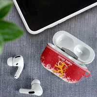 Finland Christmas Hannunvaakuna AirPods Case Hyvaa Joulua Nordic Snow Lion Red Version - Wonder Print Shop