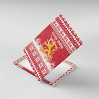 Finland Christmas Hannunvaakuna Canvas Wall Art Hyvaa Joulua Nordic Snow Lion Red Version - Wonder Print Shop