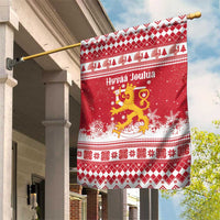 Finland Christmas Hannunvaakuna Garden Flag Hyvaa Joulua Nordic Snow Lion Red Version - Wonder Print Shop