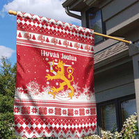 Finland Christmas Hannunvaakuna Garden Flag Hyvaa Joulua Nordic Snow Lion Red Version - Wonder Print Shop