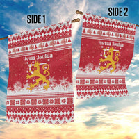 Finland Christmas Hannunvaakuna Garden Flag Hyvaa Joulua Nordic Snow Lion Red Version - Wonder Print Shop