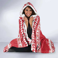 Finland Christmas Hannunvaakuna Hooded Blanket Hyvaa Joulua Nordic Snow Lion Red Version - Wonder Print Shop
