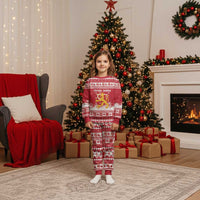 Finland Christmas Hannunvaakuna Christmas Pajama Set Hyvaa Joulua Nordic Snow Lion Red Version - Wonder Print Shop