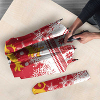 Finland Christmas Hannunvaakuna Umbrella Hyvaa Joulua Nordic Snow Lion Red Version - Wonder Print Shop