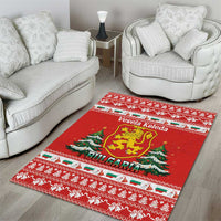Bulgaria Christmas Area Rug Merry Xmas Lion Crest - Wonder Print Shop