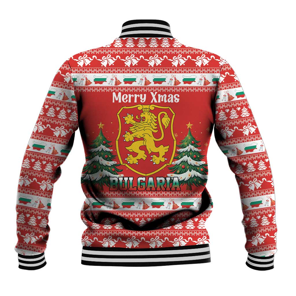 Bulgaria Christmas Baseball Jacket Merry Xmas Lion Crest - Wonder Print Shop