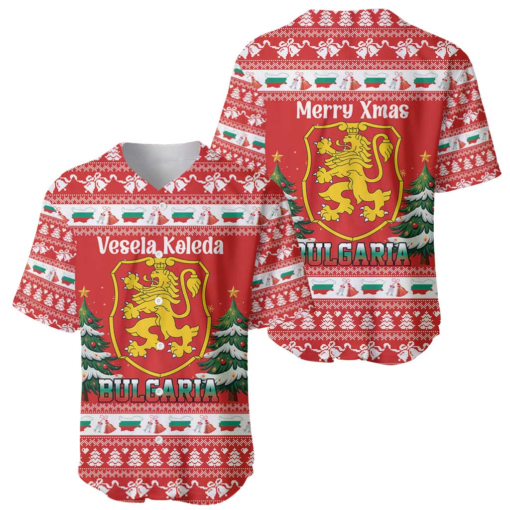 Bulgaria Christmas Baseball Jersey Merry Xmas Lion Crest - Wonder Print Shop