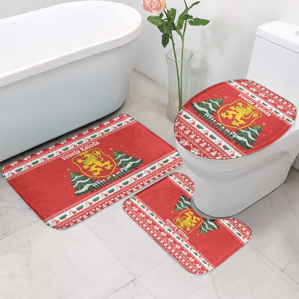 Bulgaria Christmas Bathroom Set Merry Xmas Lion Crest - Wonder Print Shop