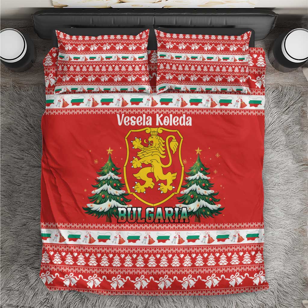 Bulgaria Christmas Bedding Set Merry Xmas Lion Crest - Wonder Print Shop