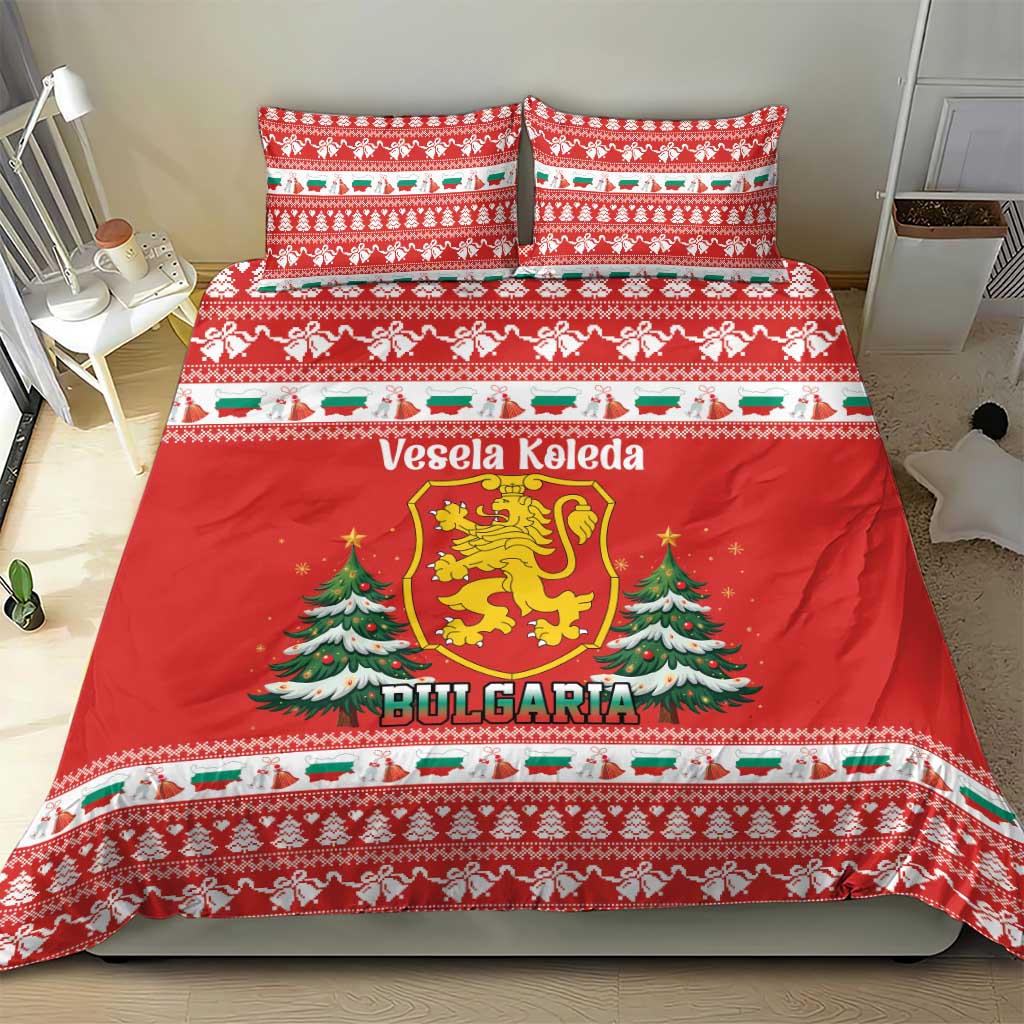 Bulgaria Christmas Bedding Set Merry Xmas Lion Crest - Wonder Print Shop