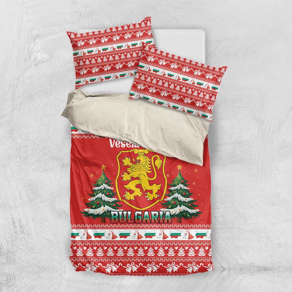 Bulgaria Christmas Bedding Set Merry Xmas Lion Crest - Wonder Print Shop