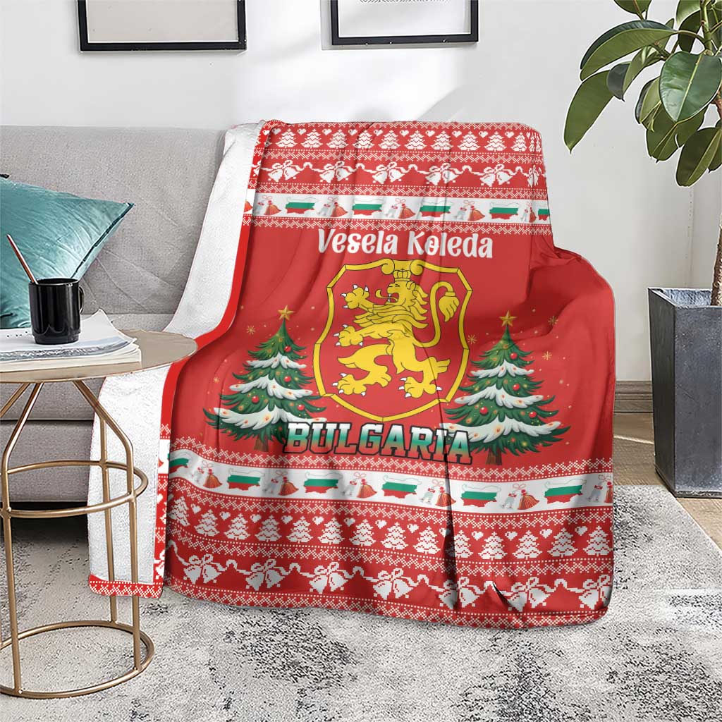 Bulgaria Christmas Blanket Merry Xmas Lion Crest - Wonder Print Shop