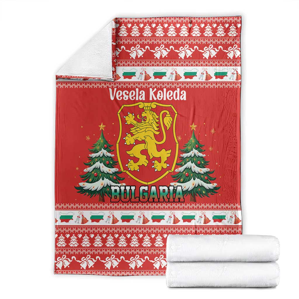 Bulgaria Christmas Blanket Merry Xmas Lion Crest - Wonder Print Shop