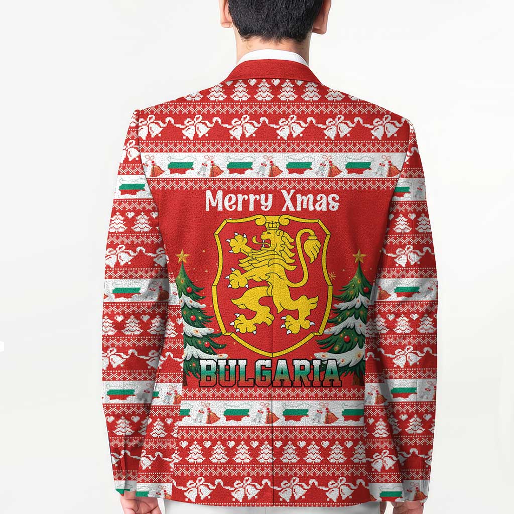 Bulgaria Christmas Blazer Merry Xmas Lion Crest - Wonder Print Shop