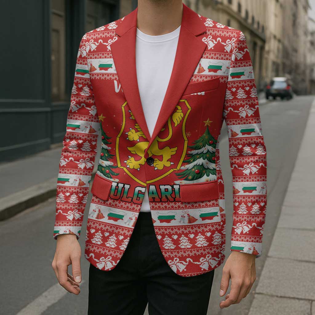 Bulgaria Christmas Blazer Merry Xmas Lion Crest - Wonder Print Shop