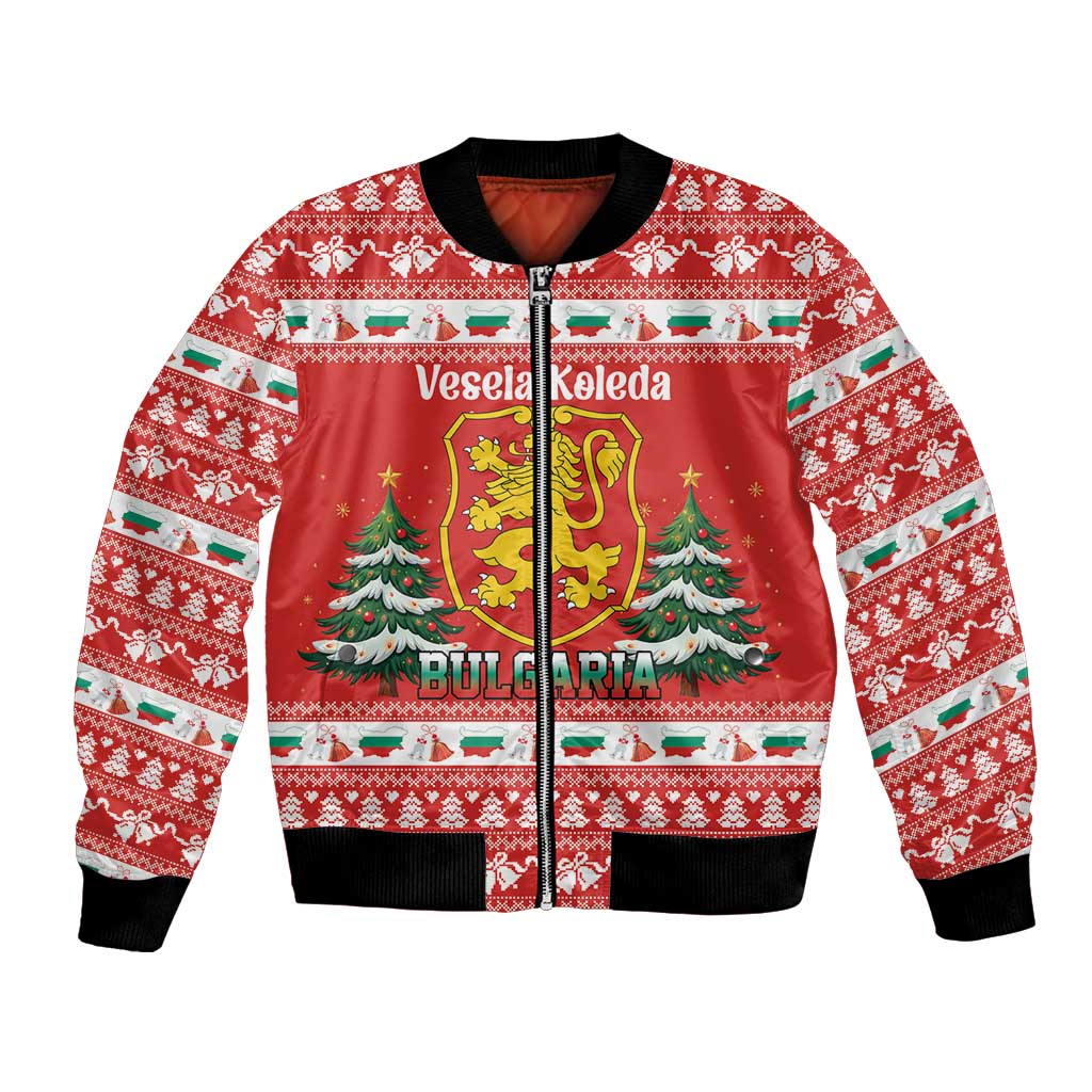Bulgaria Christmas Bomber Jacket Merry Xmas Lion Crest - Wonder Print Shop