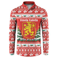 Bulgaria Christmas Button Sweatshirt Merry Xmas Lion Crest - Wonder Print Shop