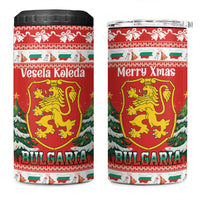 Bulgaria Christmas 4 in 1 Can Cooler Tumbler Merry Xmas Lion Crest - Wonder Print Shop