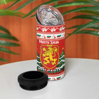 Bulgaria Christmas 4 in 1 Can Cooler Tumbler Merry Xmas Lion Crest - Wonder Print Shop