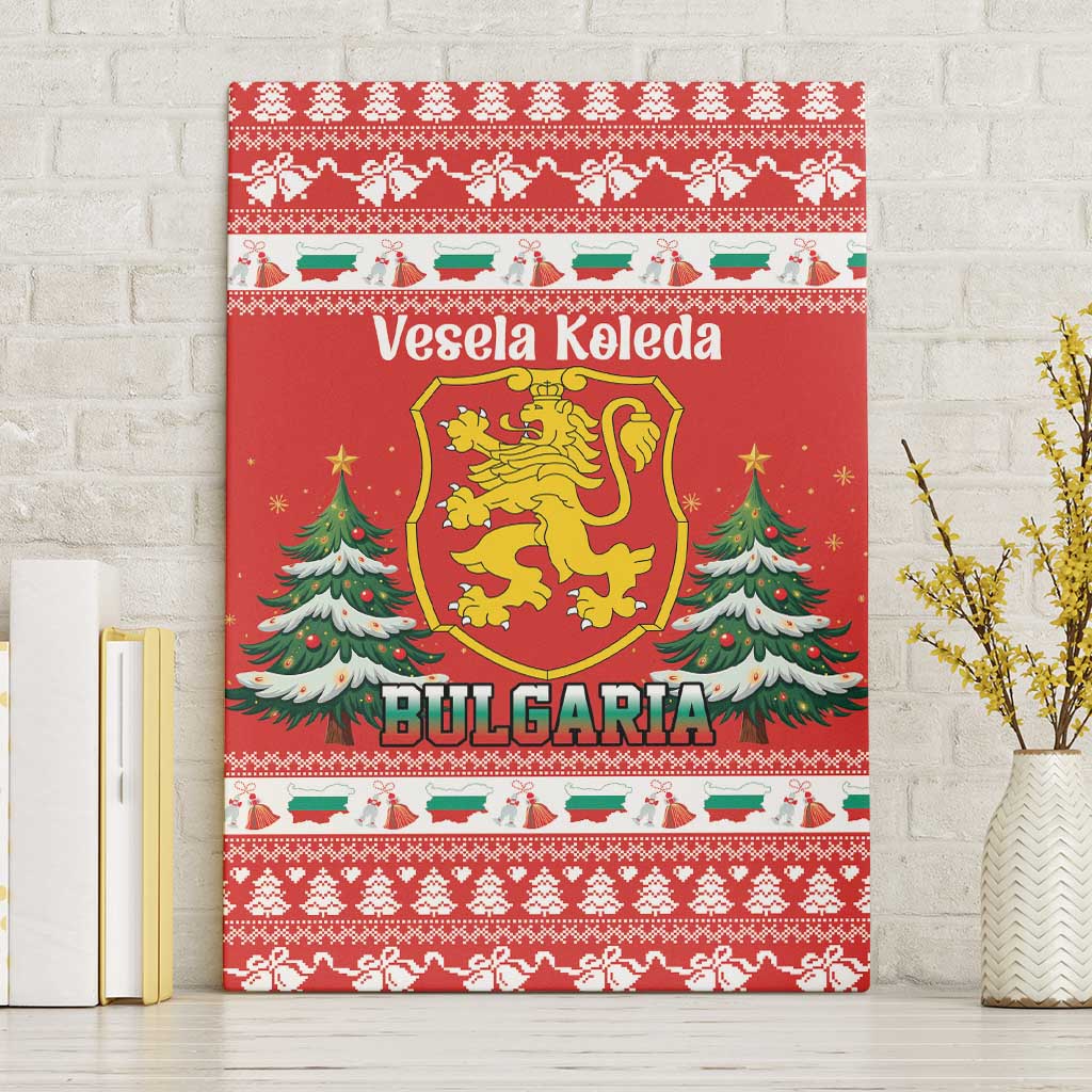 Bulgaria Christmas Canvas Wall Art Merry Xmas Lion Crest - Wonder Print Shop