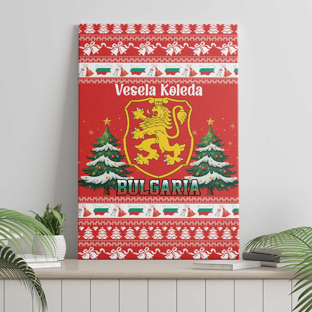Bulgaria Christmas Canvas Wall Art Merry Xmas Lion Crest - Wonder Print Shop